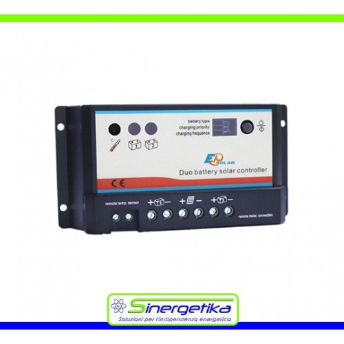 Regolatore Solare di Carica PWM 12-24V 10A con uscite USB