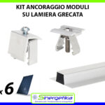Kit Struttura di Ancoraggio x 6 Moduli FV su Lamiera Grecata