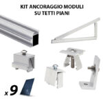 Kit Struttura di Ancoraggio x 9 Moduli FV su Tetto Piano