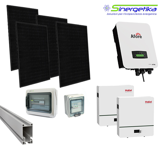 Kit Fotovoltaico On Grid con Inverter Afore e Accumulo Hailei