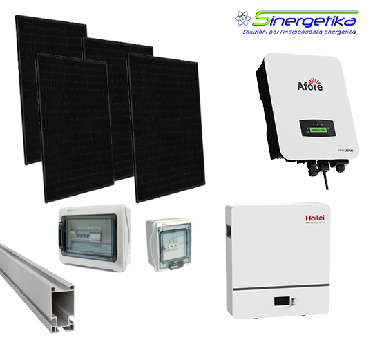 Kit Fotovoltaico On Grid con Inverter Afore e Accumulo Hailei
