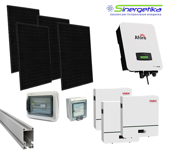 Kit Fotovoltaico On Grid con Inverter Afore e Accumulo Hailei