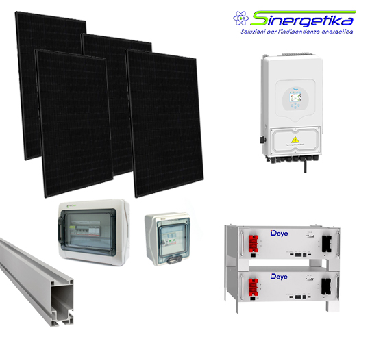 Kit Fotovoltaico On Grid con Inverter e Accumulo DEYE