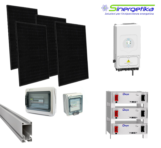 Kit Fotovoltaico On Grid con Inverter e Accumulo DEYE